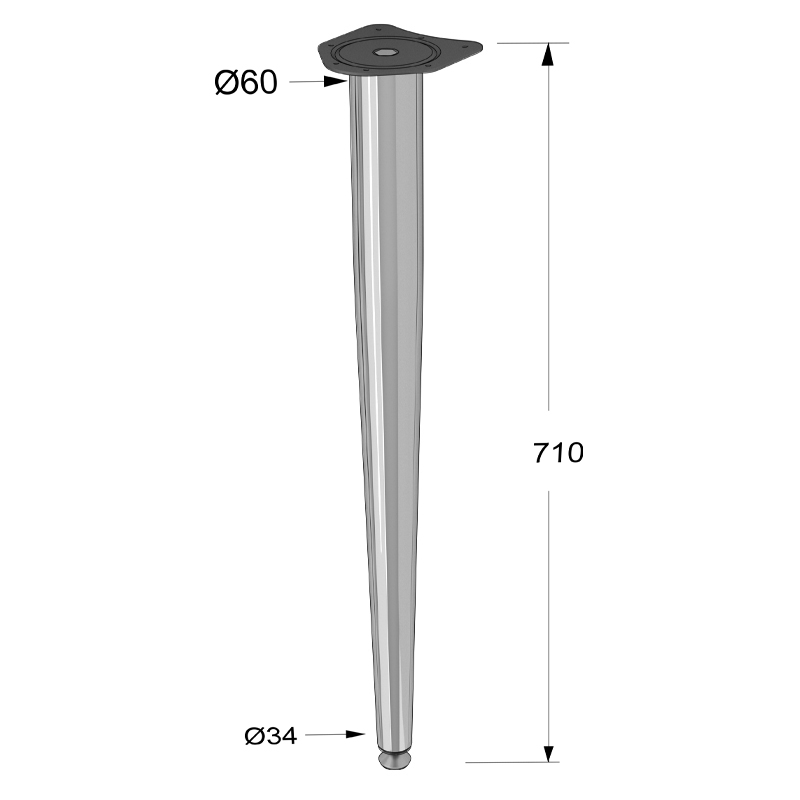 KSN CONIC LEG / H.710 / CHROME